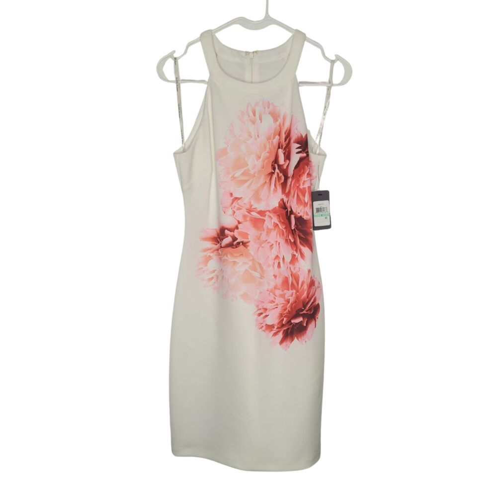 NWT Guess Size 8 White and Pink Floral Dress / Spring Summer Dress